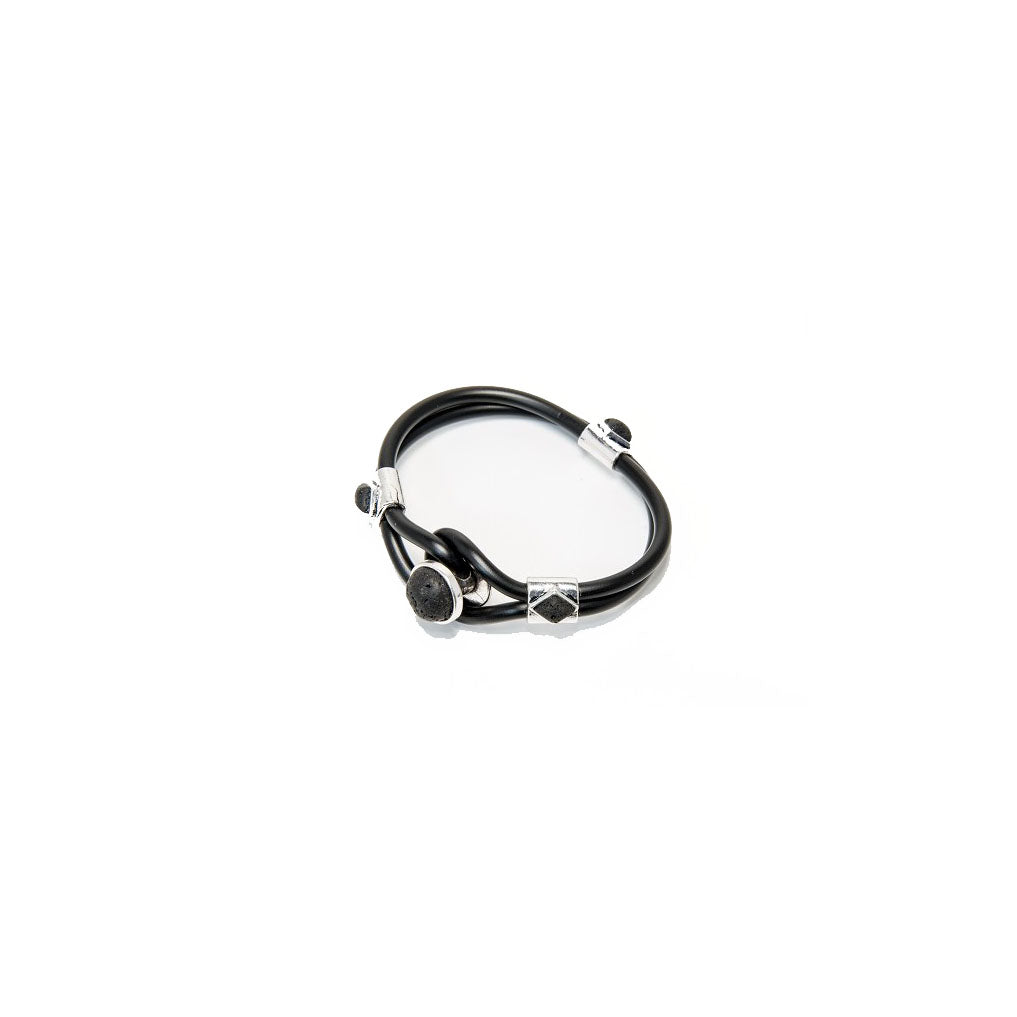 Pulsera unisex de lava y caucho