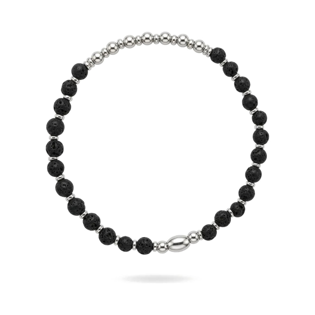 Pulsera de acero y lava para hombre