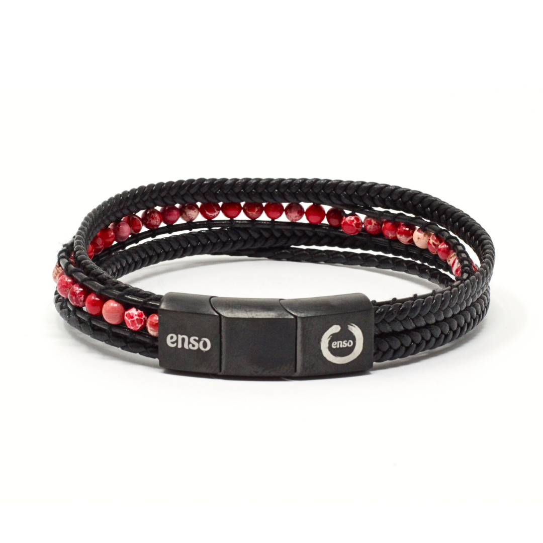 Quadruple red ball bracelet