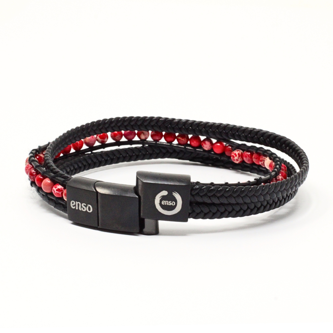 Quadruple red ball bracelet