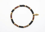 Load image into Gallery viewer, Brazalete acero baño oro y lavas
