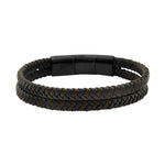 Load image into Gallery viewer,  Brazalete doble cuero marrón y azul
