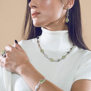 Pendant with peridot chips, another view