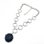 Chain pendant with volcanic lava medallion