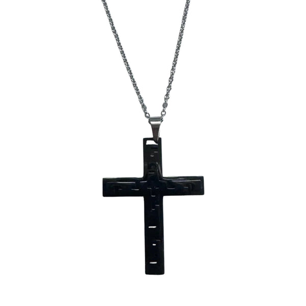 Colgante de acero con cruz egipcia para hombre