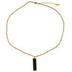 Load image into Gallery viewer, Colgante acero baño oro rectangulo carbono
