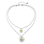 Load image into Gallery viewer,  Colgante doble olivina
