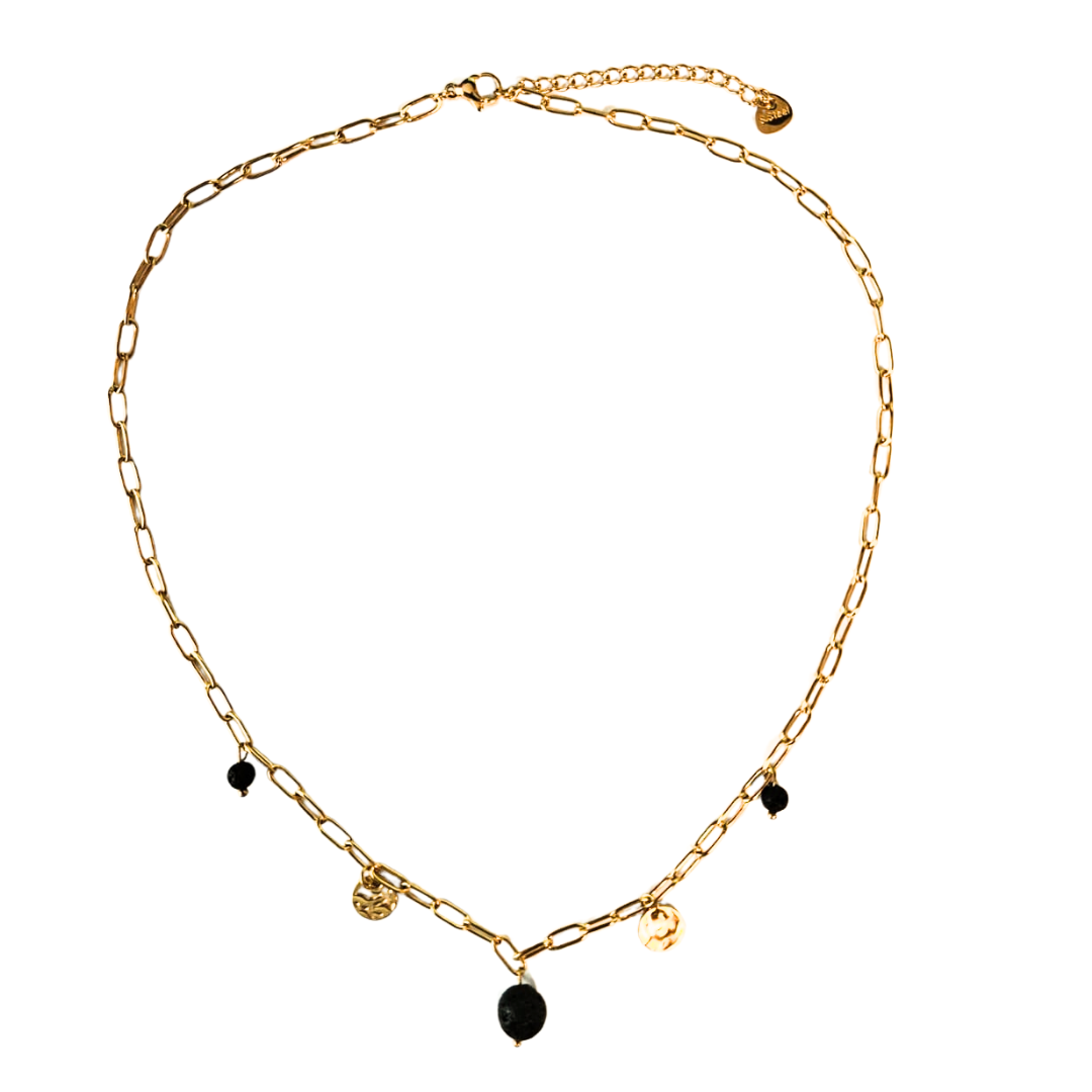 Lava gold plated steel pendant