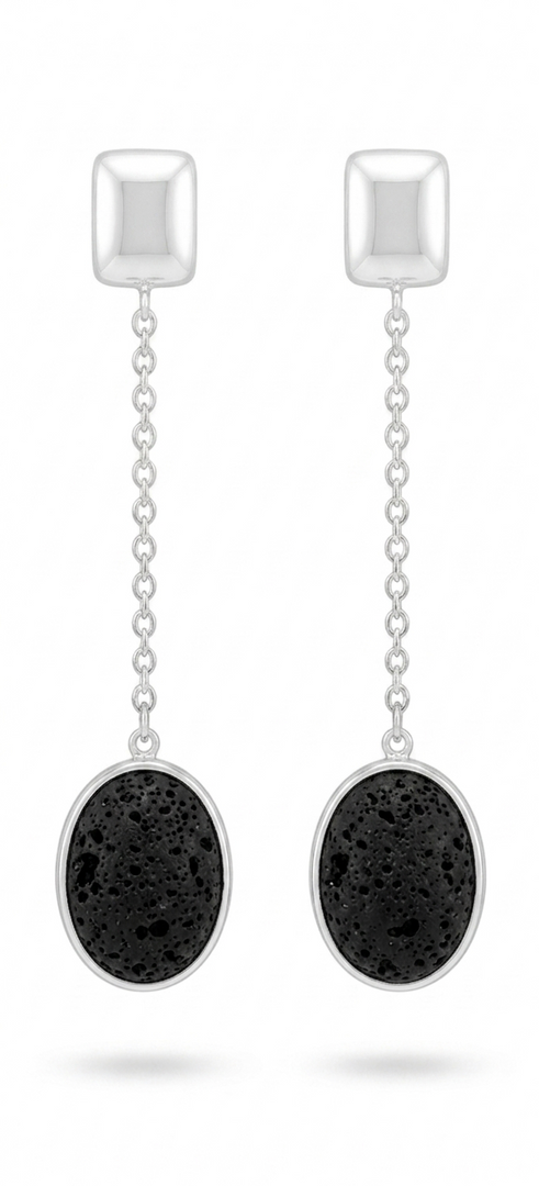 Pendiente lava plata duo