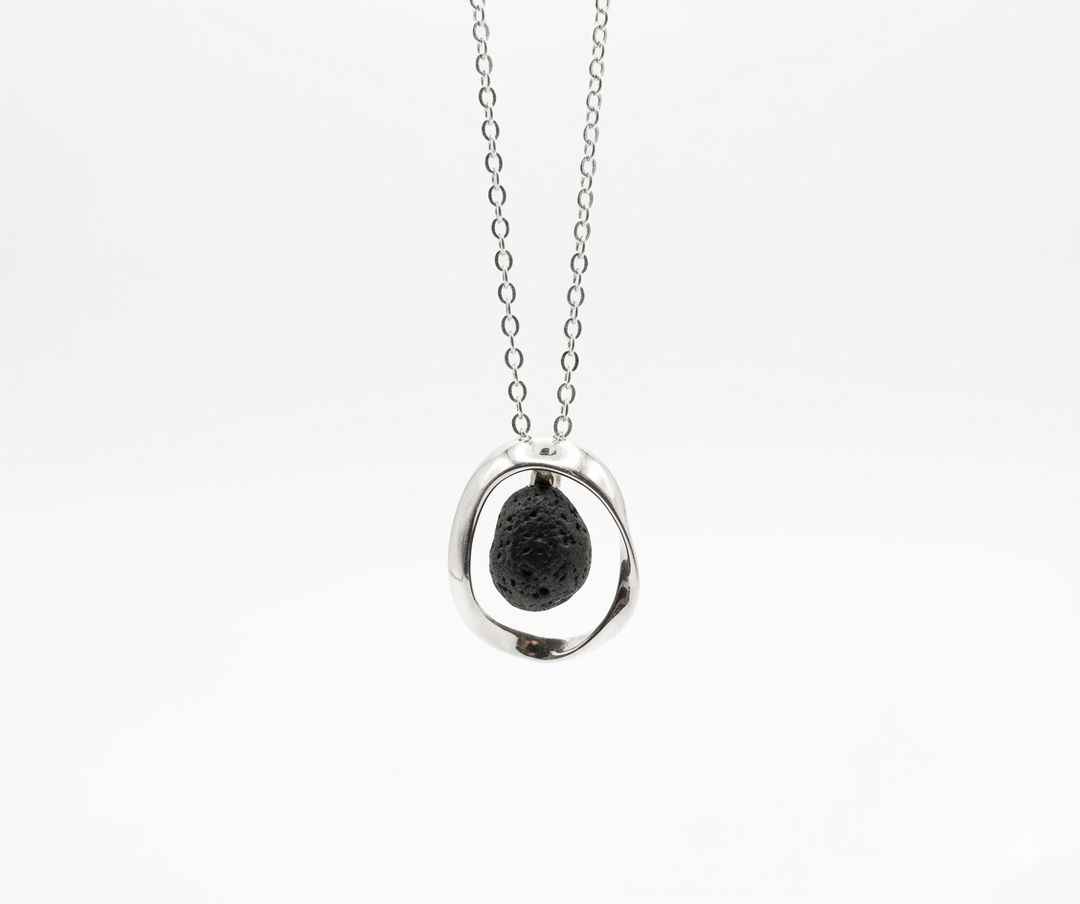 Colgante plata lava oval