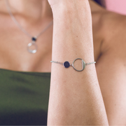 Pulsera plata madera palmera circulo