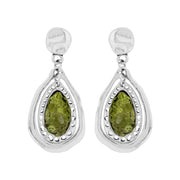 Hypoallergenic metal earrings with peridot
