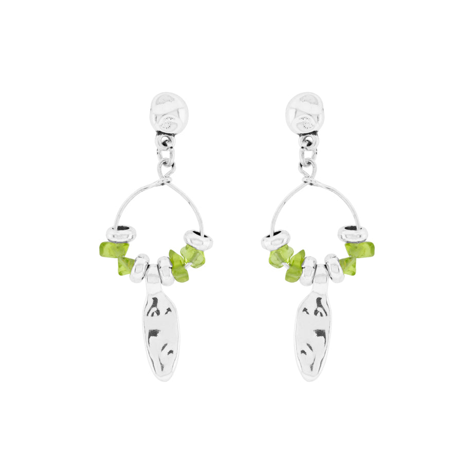 Pendientes de olivina con pluma