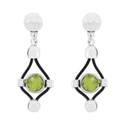 Pendientes de olivina con cuero