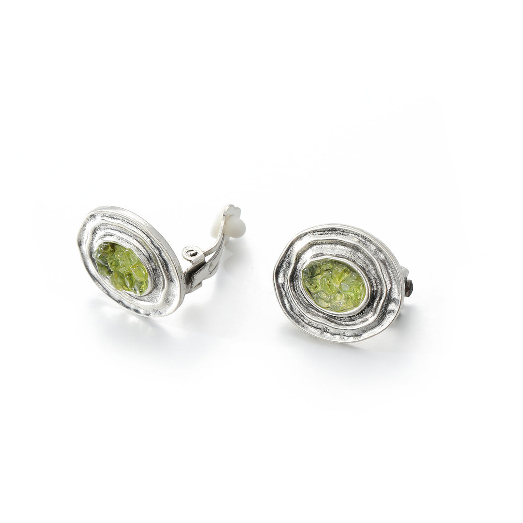 Pendientes redondos con olivina