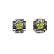 Pendientes de cruz con olivina