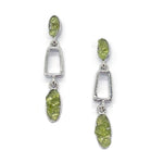 Load image into Gallery viewer, Pendiente olivina doble rectangulo
