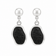Pendientes baño plata largo lava