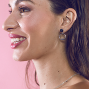Sterling silver earrings with volcanic lava, another view