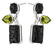 Pendientes plata lava y olivina Tectónica