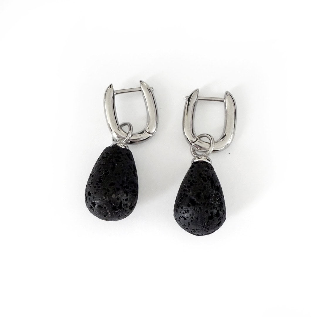 Pendiente plata gota lava