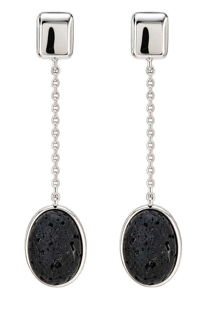 Pendiente lava plata duo