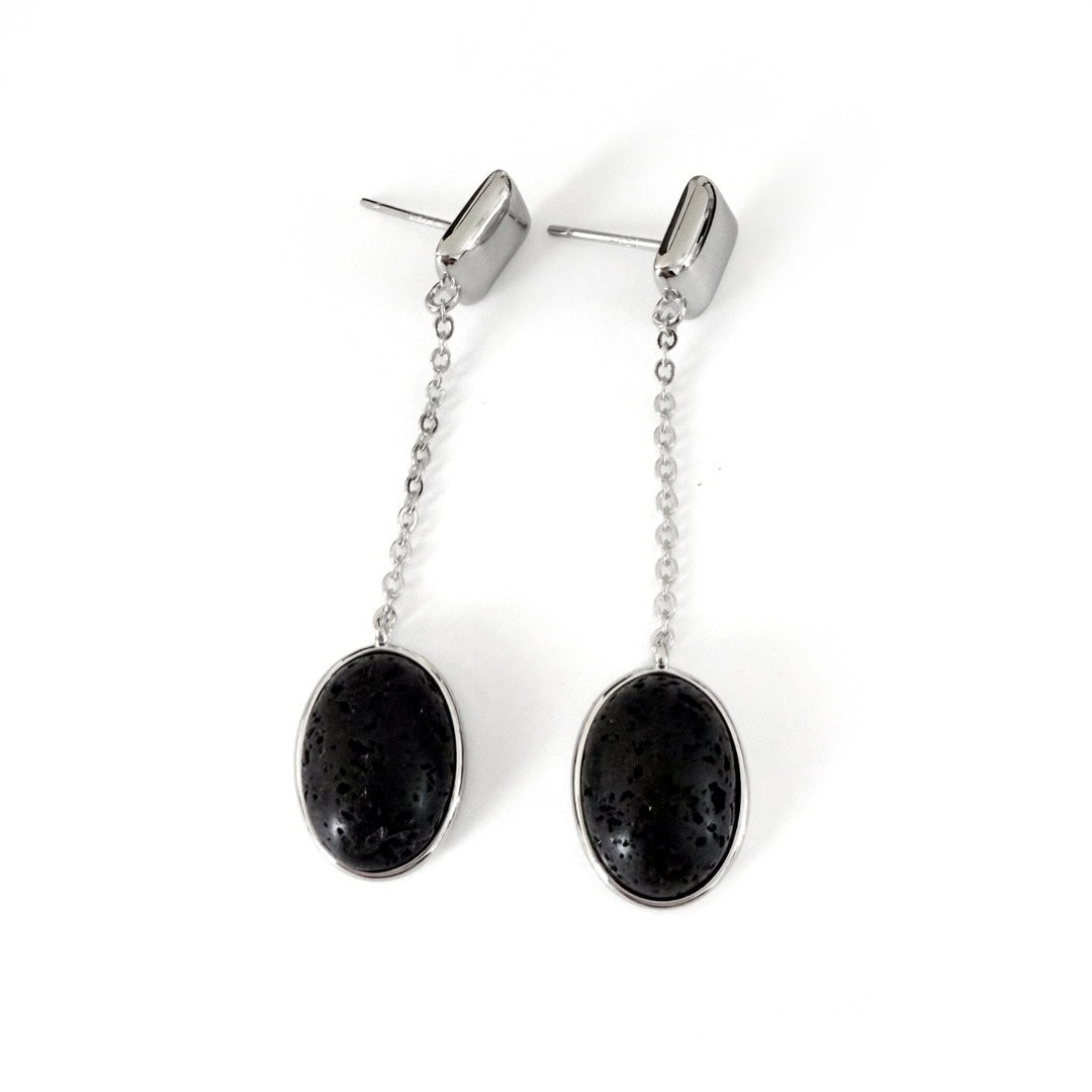 Pendiente lava plata duo