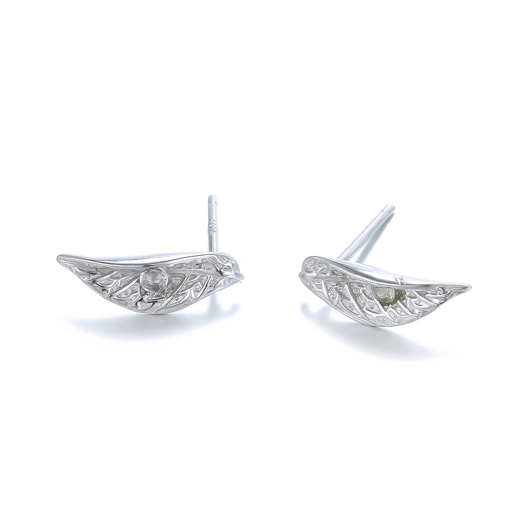 Pendiente de plata y olivina 14 mm