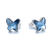 Pendiente de plata y Swarovski azul