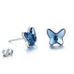 Load image into Gallery viewer, Pendiente de plata y Swarovski azul
