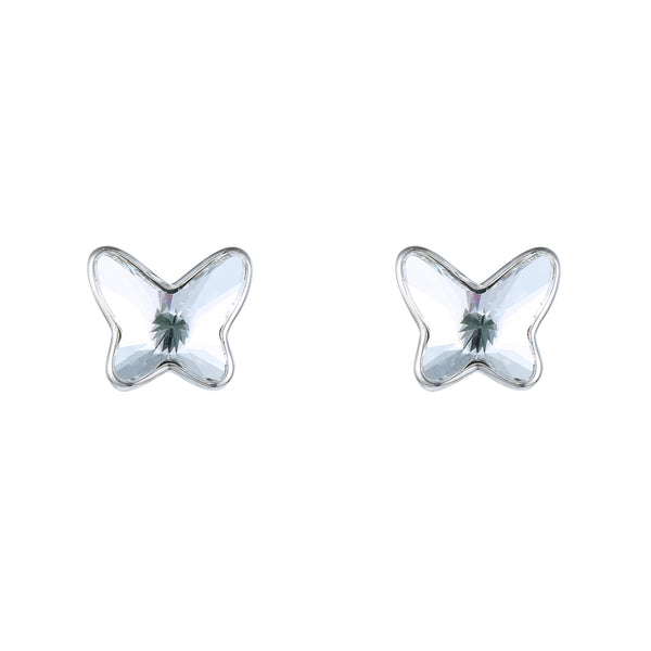 Pendiente de plata y Swarovski blanco