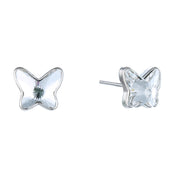 Pendiente de plata y Swarovski blanco