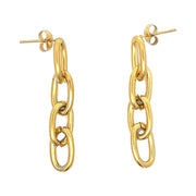 Gold-plated steel chain link earrings