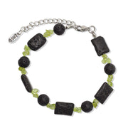 Pulsera de lava y chips de olivina