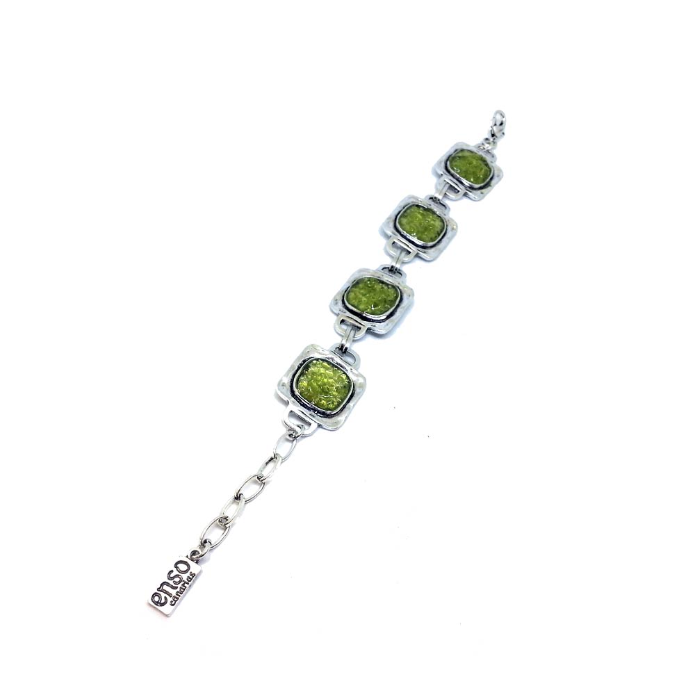 Pulsera de cuadrados con olivina