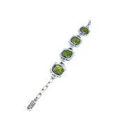 Square peridot bracelet
