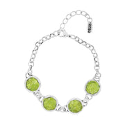 Zamak bracelet with peridot chips
