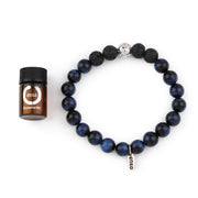 Pulsera de aromaterapia con ojo de tigre azul