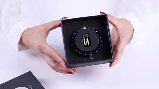 Pulsera de aromaterapia con ojo de tigre azul, detalle