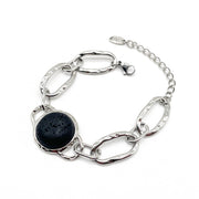Pulsera de eslabones con lava volcánica