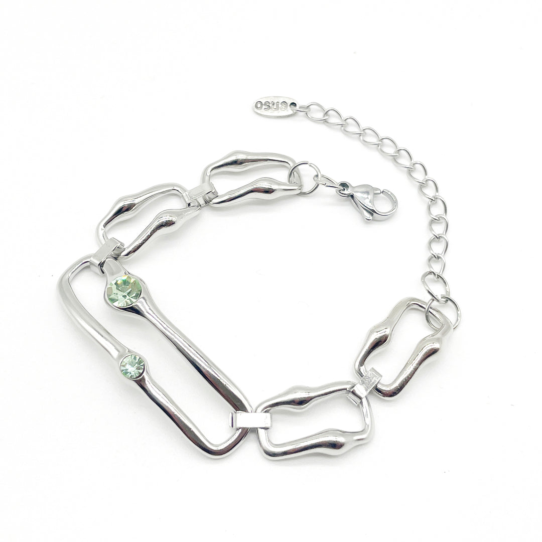 Pulsera de eslabones con olivina