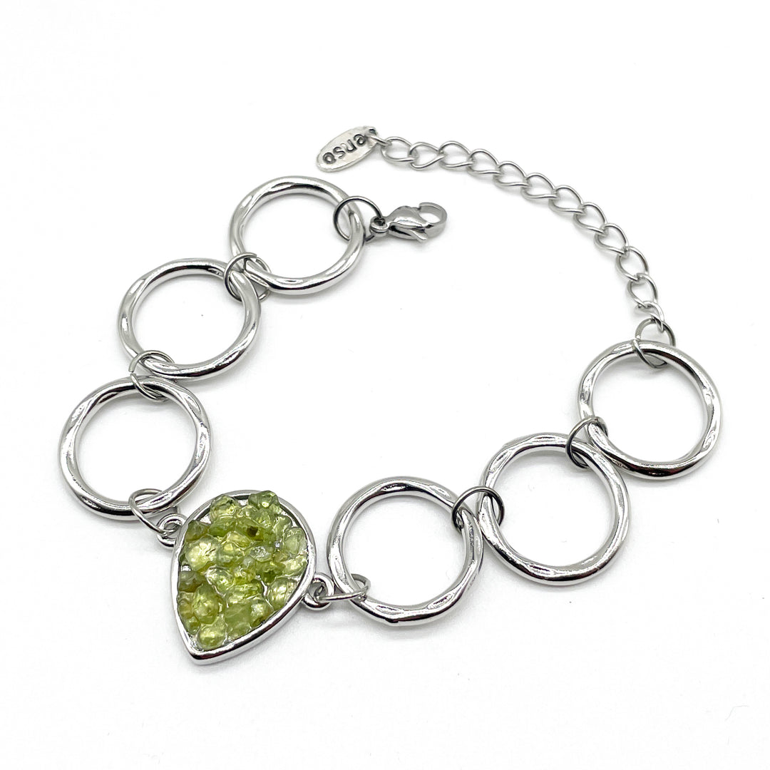 Pulsera aros olivina
