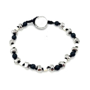 Lava, crystal and leather bracelet