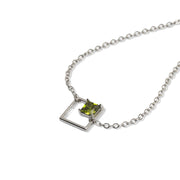 Sterling silver peridot rhombus bracelet, another view