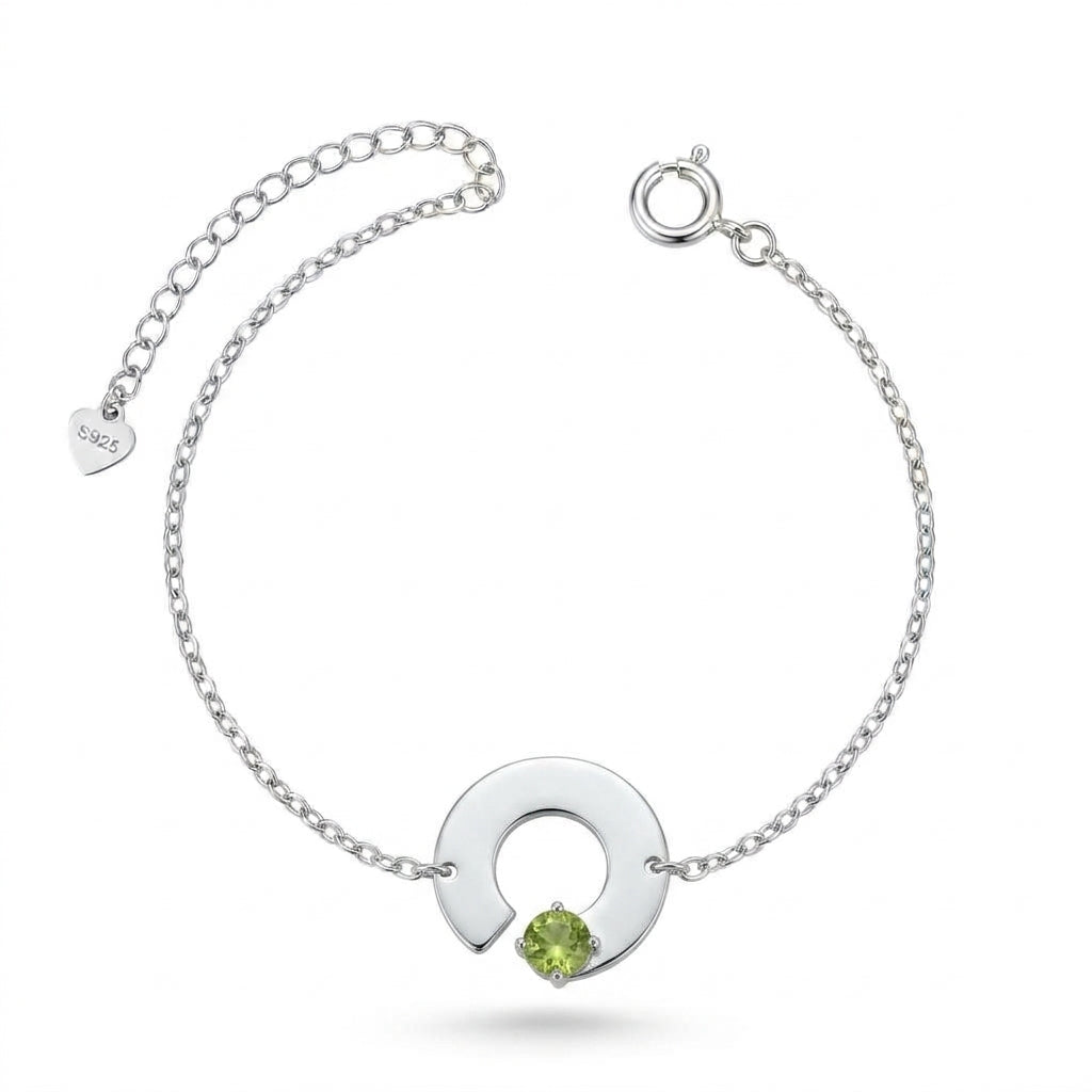 Pulsera de Plata con Olivina Engarzada ENSO