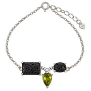 Pulsera plata lava y olivina Tectónica
