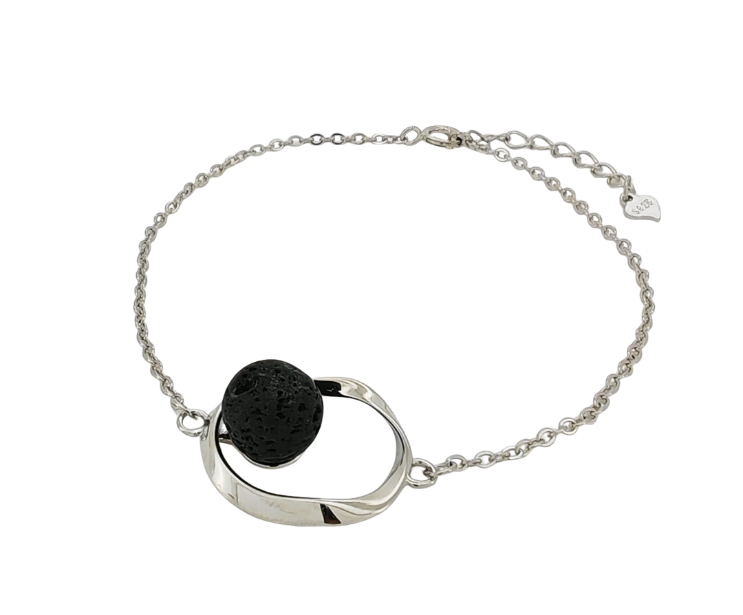 Pulsera plata lava ovalado