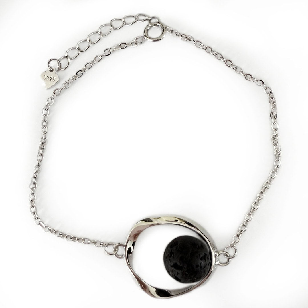 Pulsera plata lava ovalado