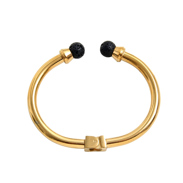Pulseira semirrígida banhada a ouro com lava