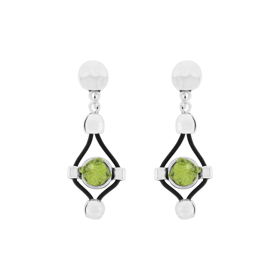  Pendiente olivina con cuero